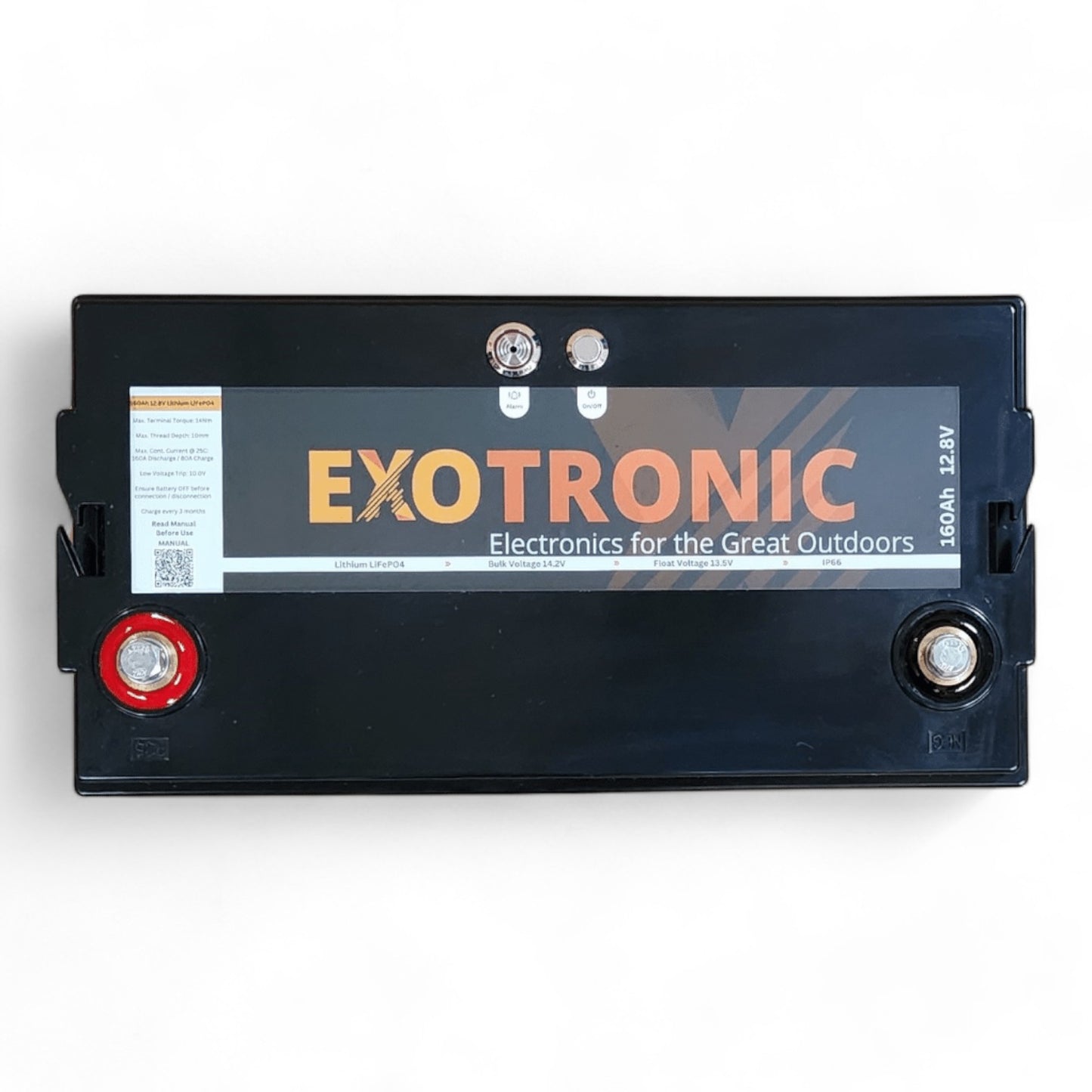 Exotronic 12V 160Ah Smart Bluetooth Lithium Battery Compact