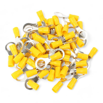 YELLOW M8 Insulated Ring Terminal, 4.0mm² to 6.0mm² Wire Size 50 Pack