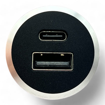 All-Aluminum USB-C & USB-A Recessed Charger Socket