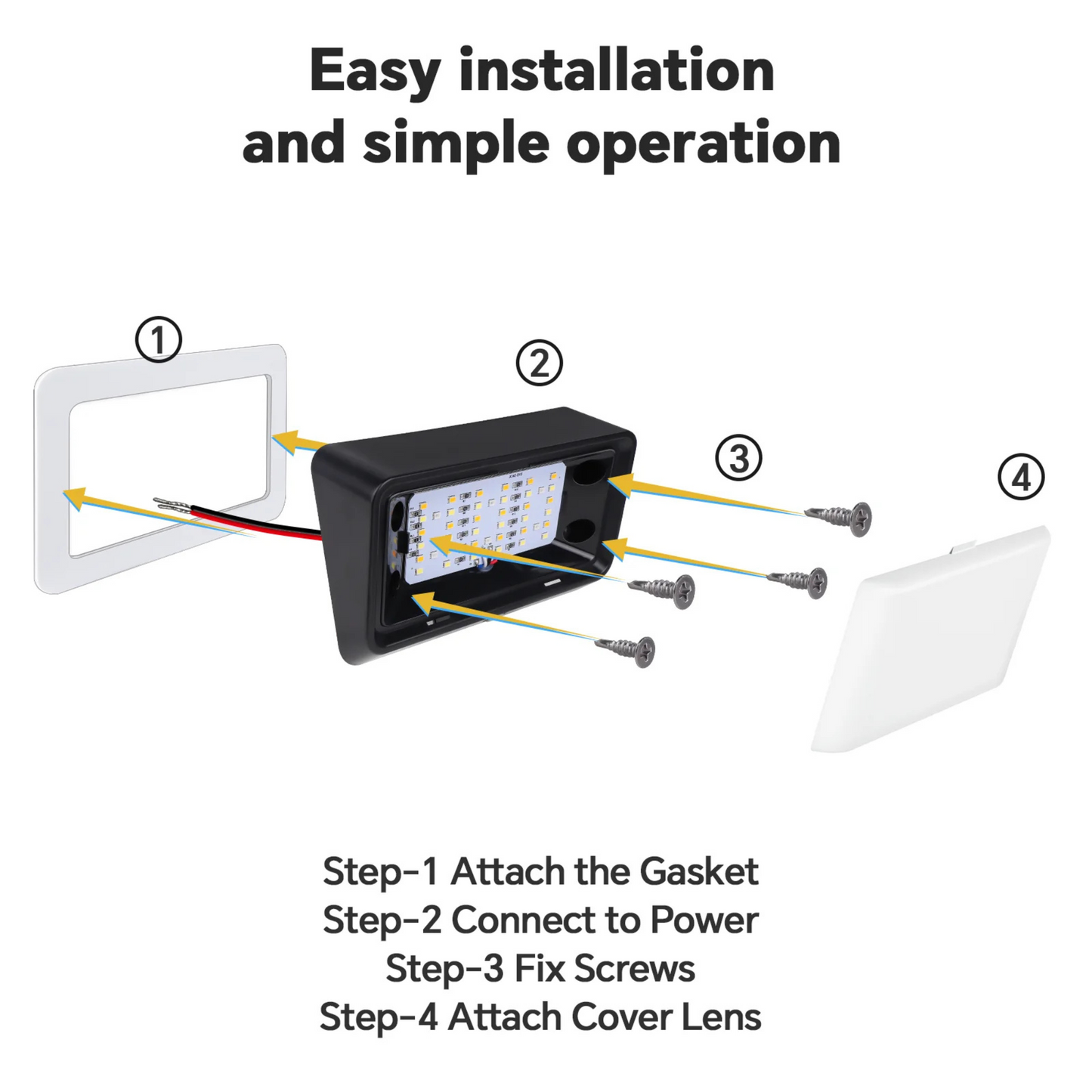 black LED porch lamp displayed generically