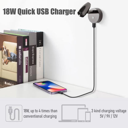 gloss black reading lamp for caravan interiors