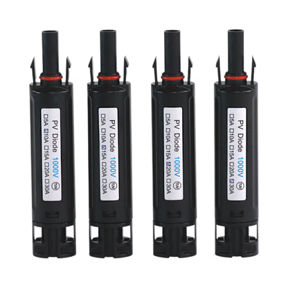 MC4 inline solar diode placed on bench