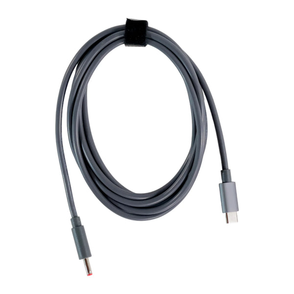 mini router USB-C power cable laid out on bench