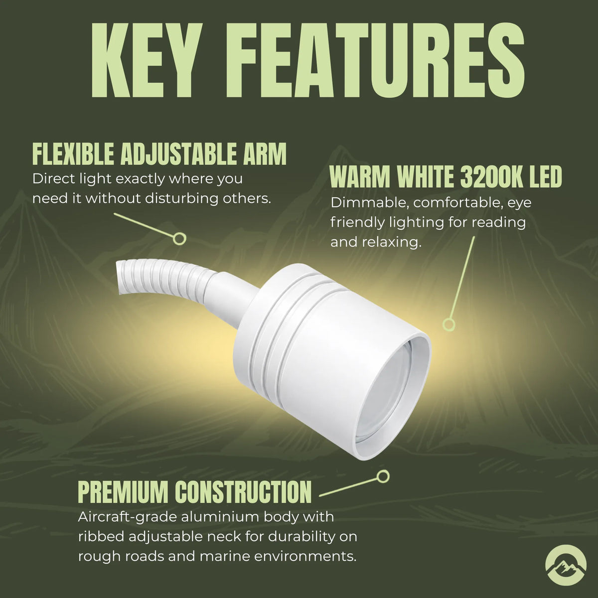 Pro RV bedside reading lights with USB ports and charging in white ribbed finish