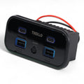 MultiCharge Quad USB-A + USBC Recessed Mount 12-24V