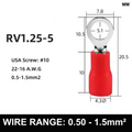 RED M5 Insulated Ring Terminal, 0.5mm² to 1.5mm² Wire Size 50 Pack