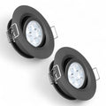 Black Swivel Recessed Downlight (2 Pack) – 12V Warm White