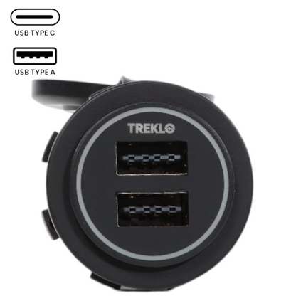 Reversible Dual USB-A Charger Socket 12-24v