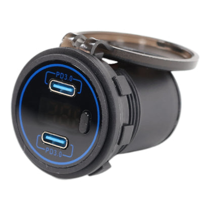Blueline USBC Charger Socket With Voltmeter 12-24v