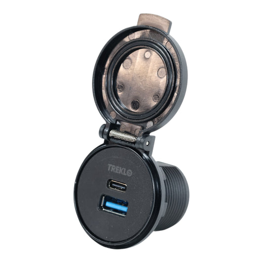 Spring USB-A + USBC Charger Socket 12-24v