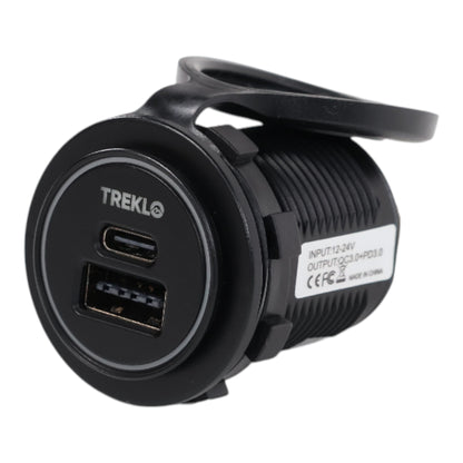 Reversible USB-A + USBC Charger Socket 12-24v