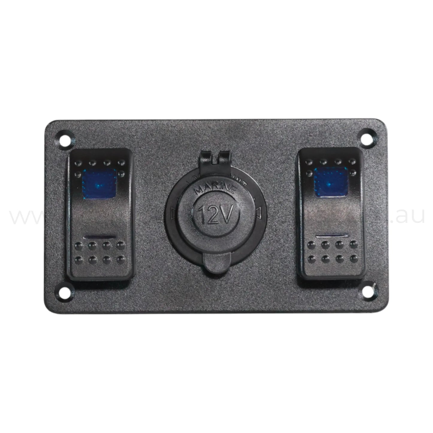 2 Way Rocker Switch Panel With 12v Socket Dual LED