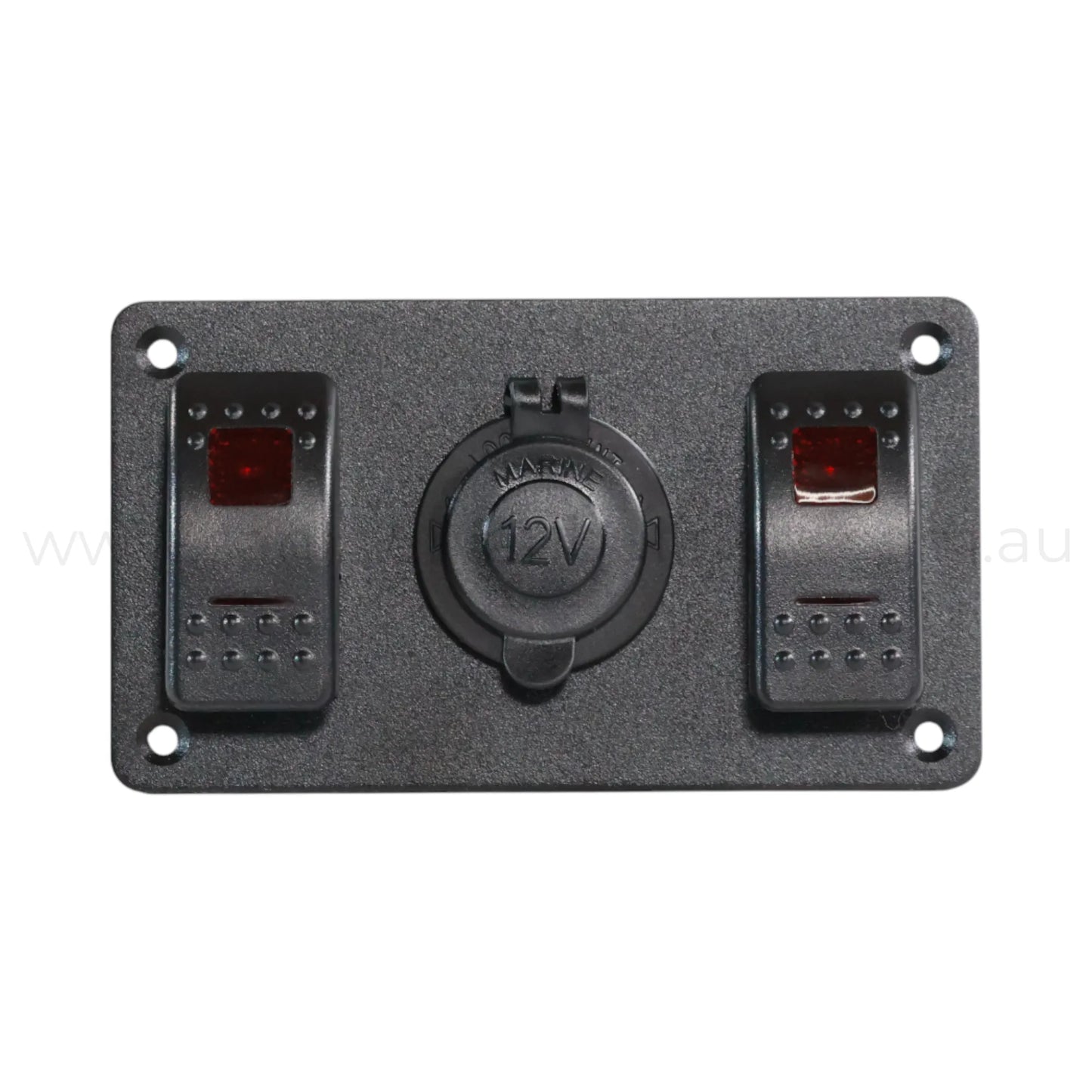 2 Way Rocker Switch Panel With 12v Socket Dual LED