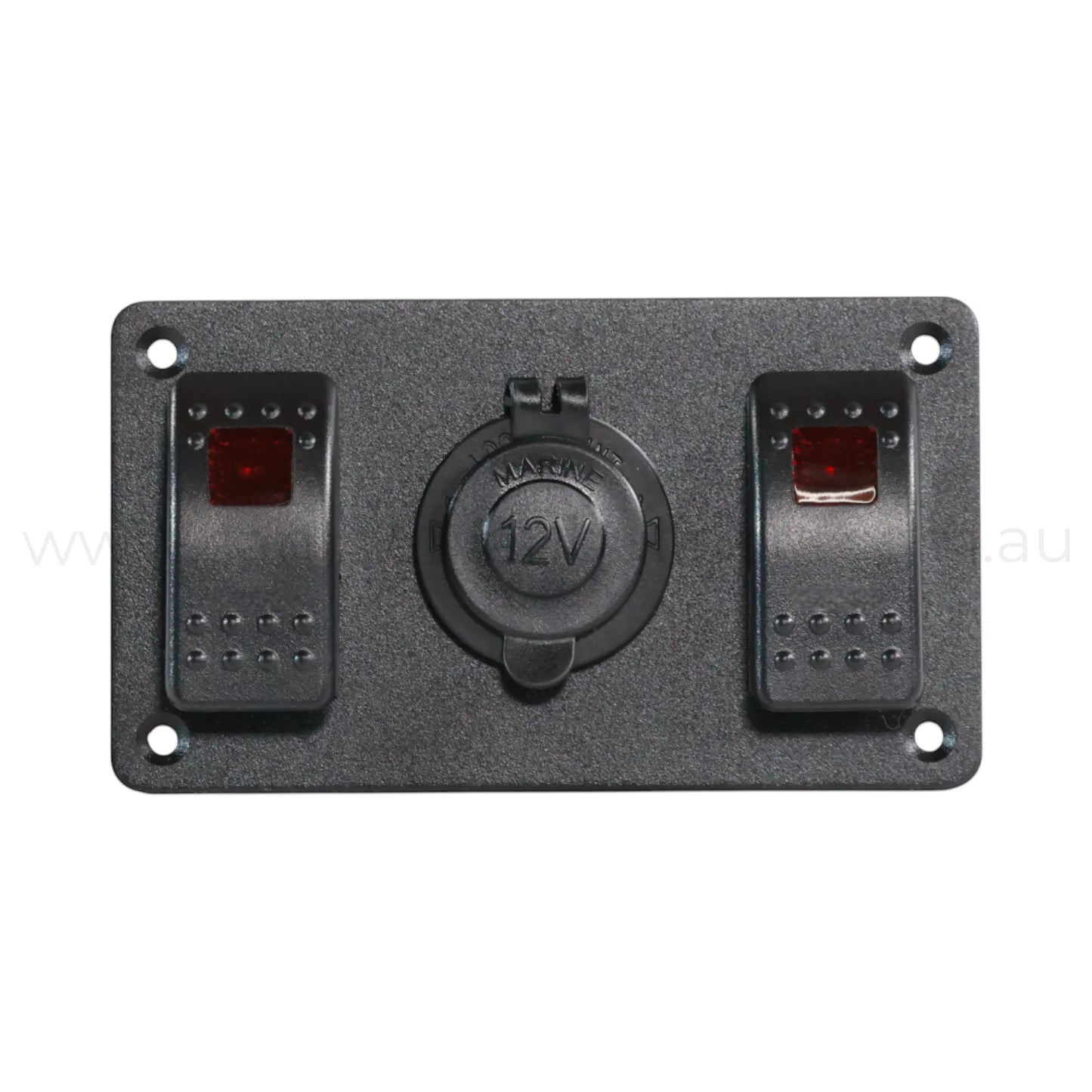 2 Way Rocker Switch Panel With 12v Socket Single LED