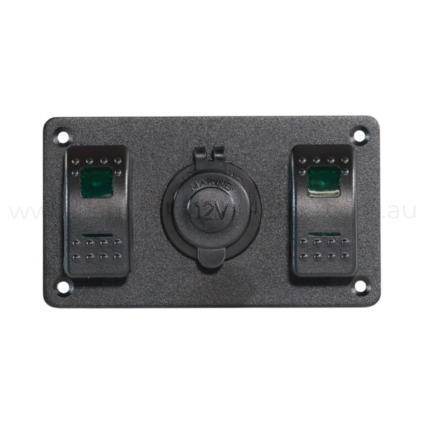 2 Way Rocker Switch Panel With 12v Socket Dual LED