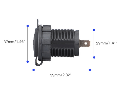 12V Cigarette Lighter Socket - Flush Mount Usb Ports