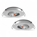 Silver Swivel Recessed Downlight Dimmable (2 Pack) – 12V Warm White Red