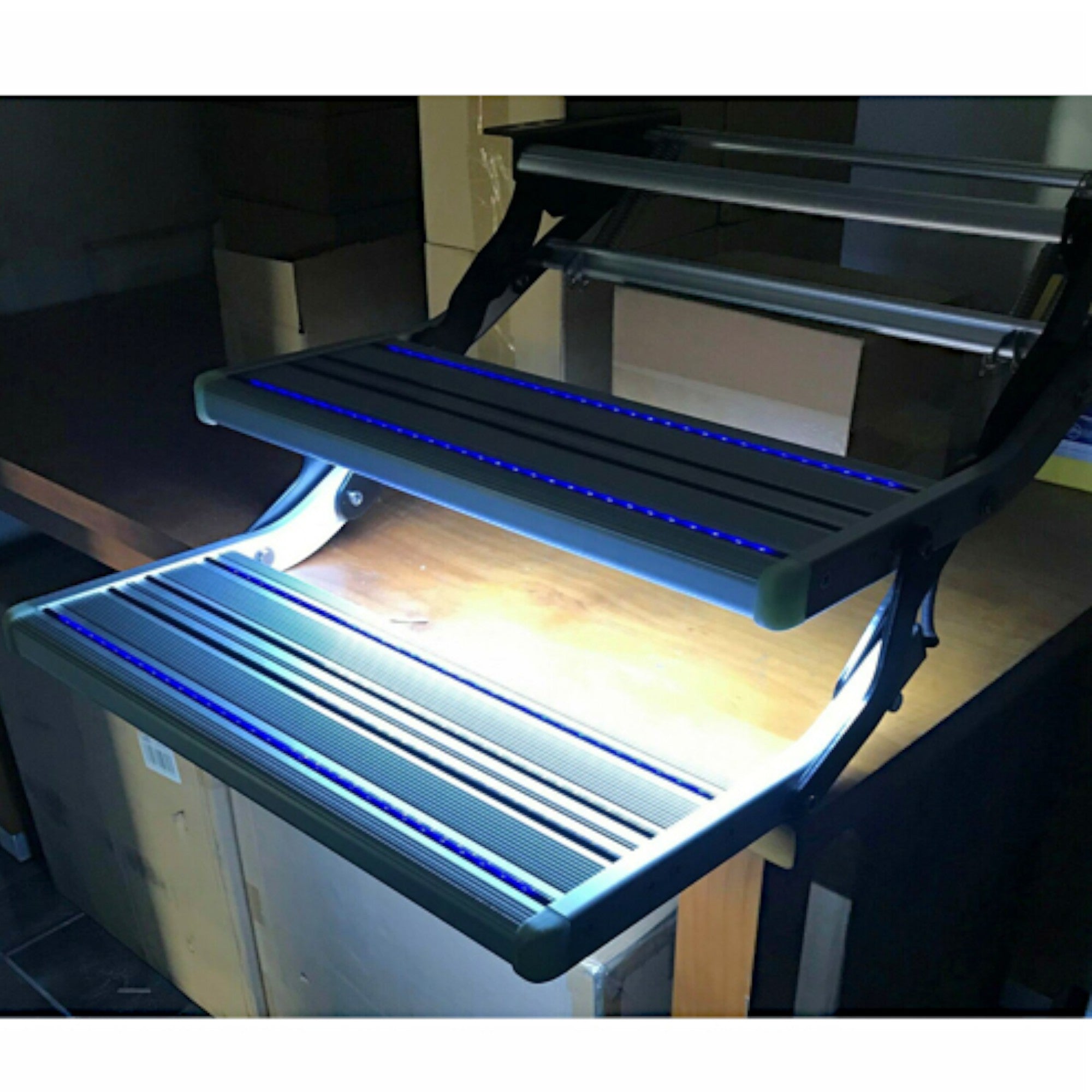 Black Double LED Caravan Step | 12V Dual Illuminated RV Step ...