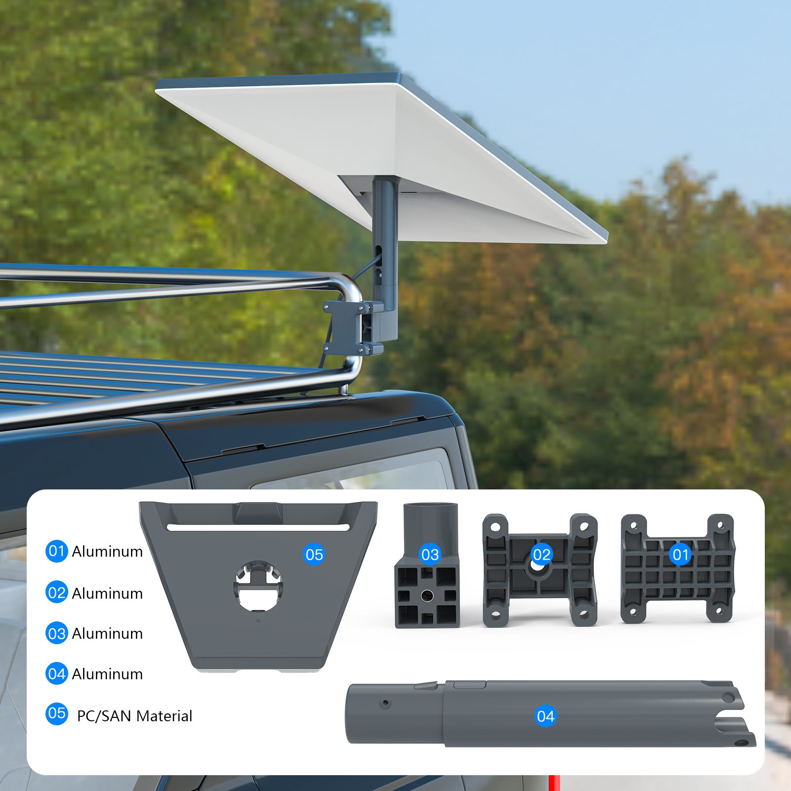 Starlink Gen 3 mount bracket attached to vertical pole