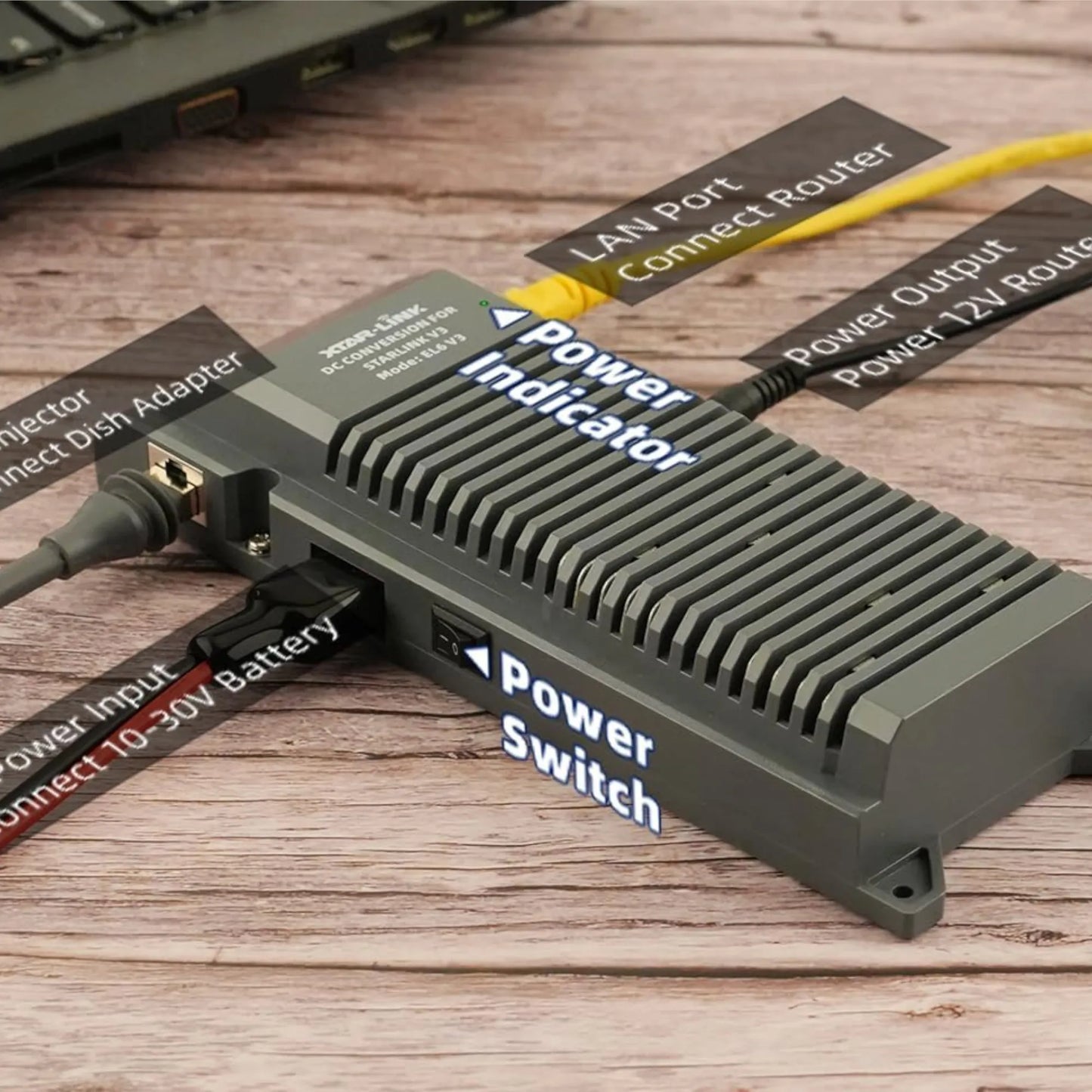 Starlink Gen 3 12V kit installed in caravan off-grid system