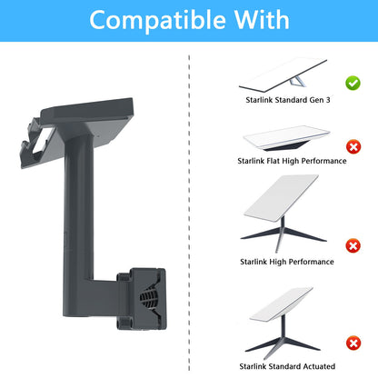 Close-up of Starlink residential Gen 3 pole mount bracket