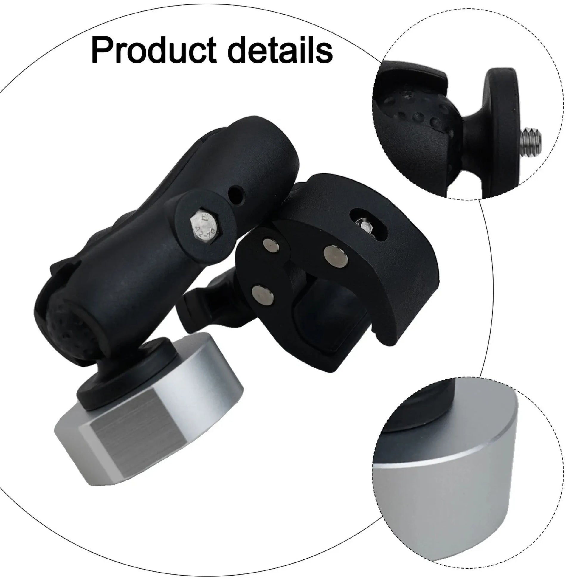 Close-up of Starlink Mini 360 adjustable mount attached to table edge