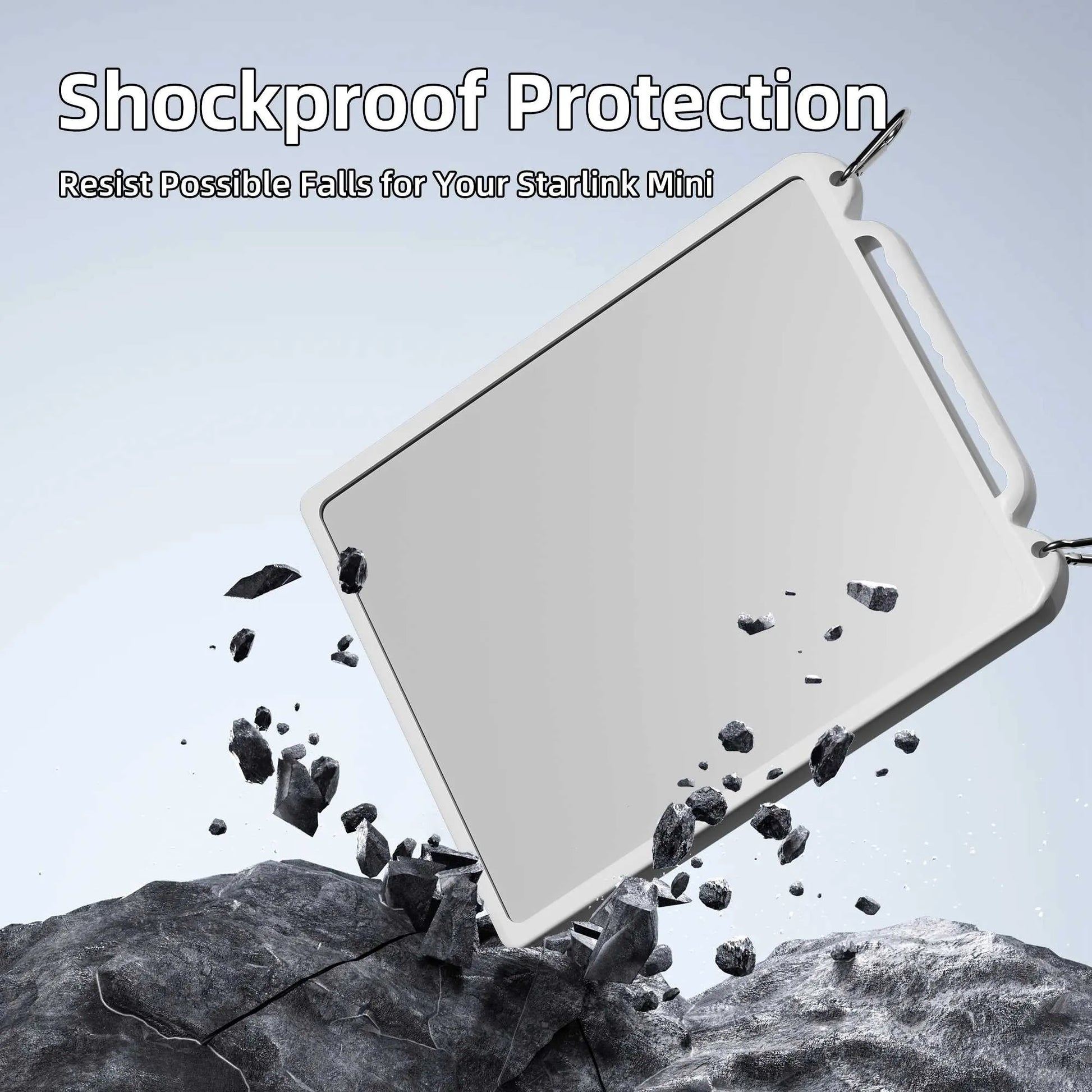 Starlink Mini dish covered with handy protective cap outdoors