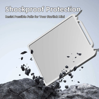 Starlink Mini dish covered with handy protective cap outdoors