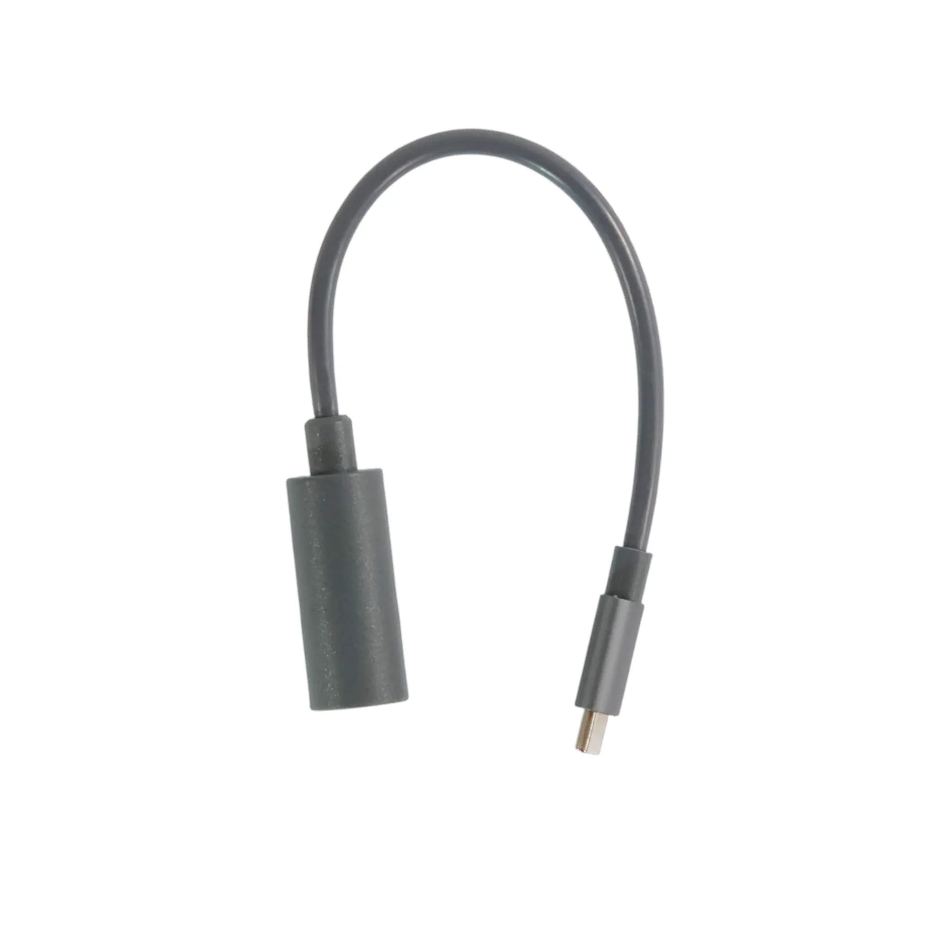 Starlink Mini female-to-USB-C male connector cable laid out on bench