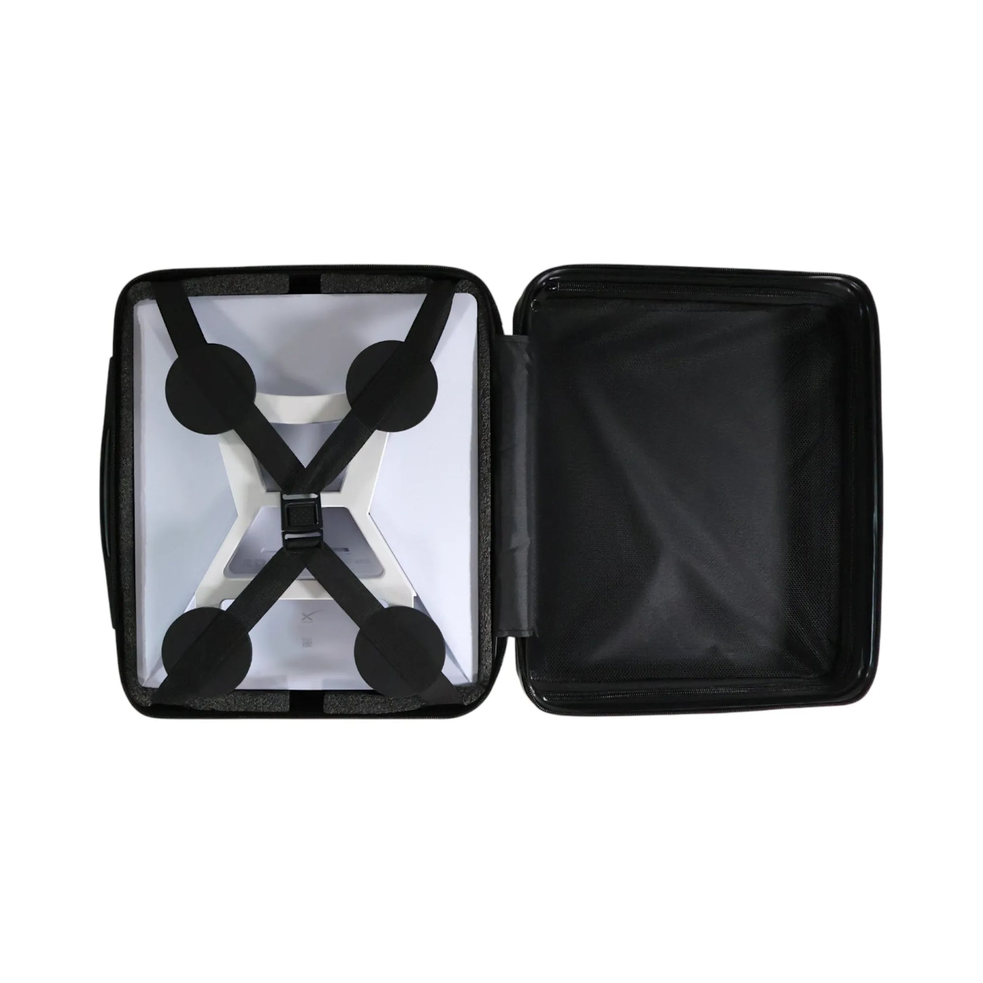 Starlink Mini zip case opened with magnet mount shown