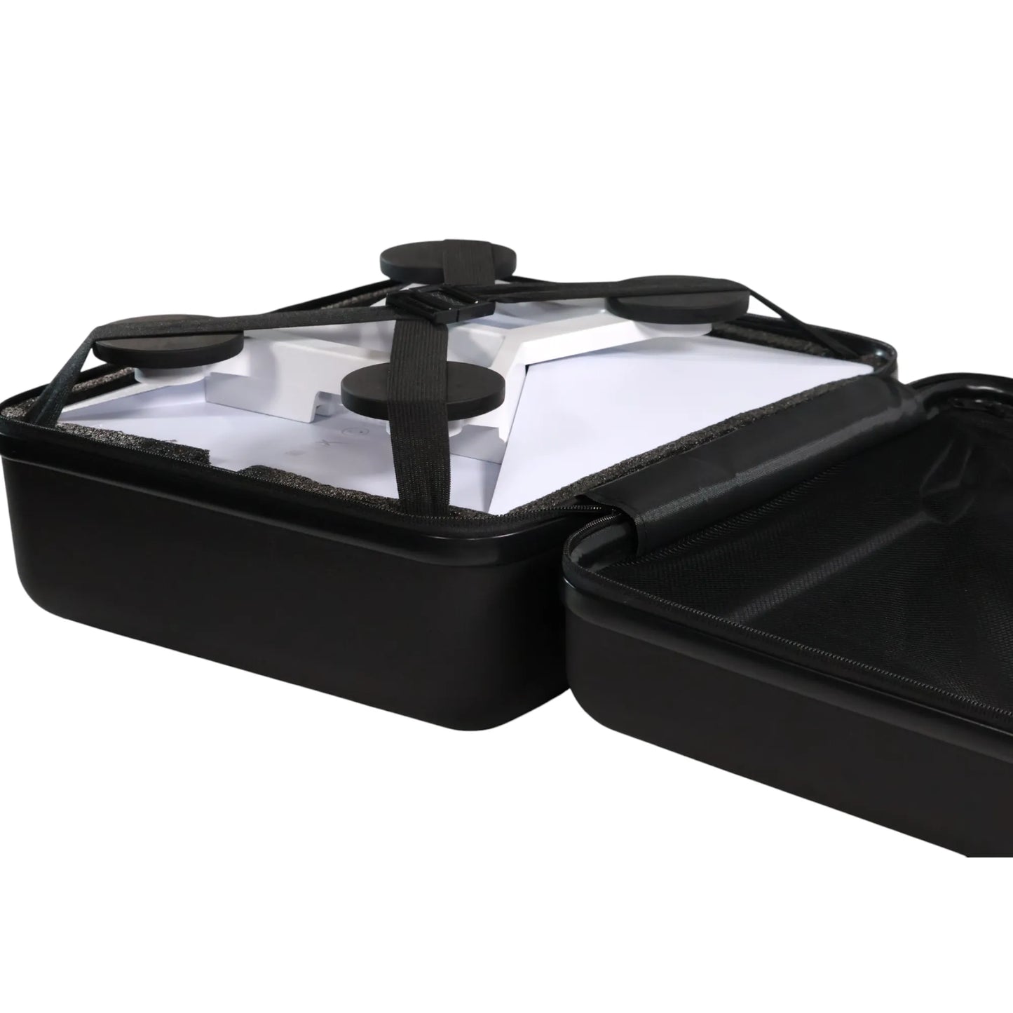 hard shell Starlink Mini case displayed next to flat magnet base