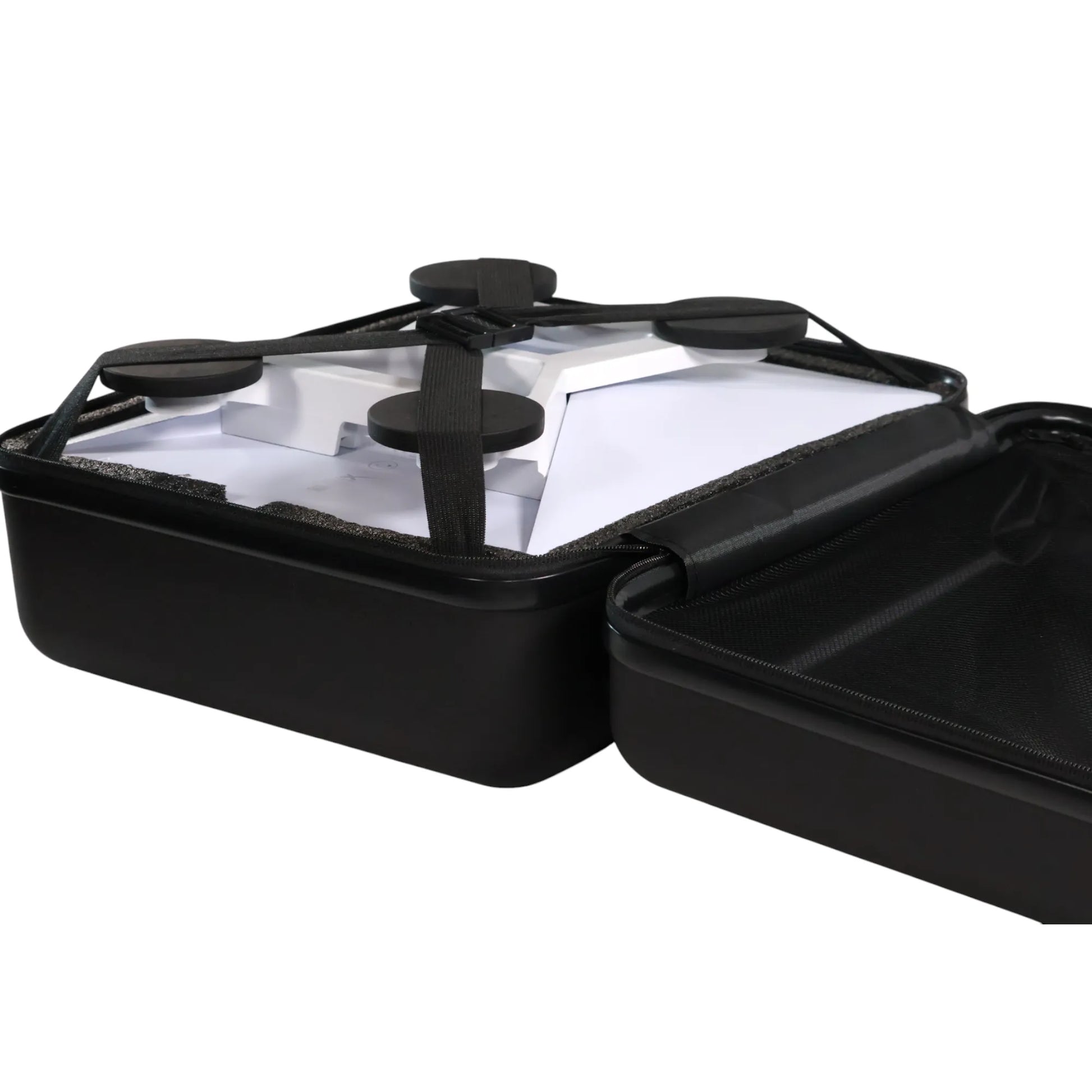 hard shell Starlink Mini case displayed next to flat magnet base