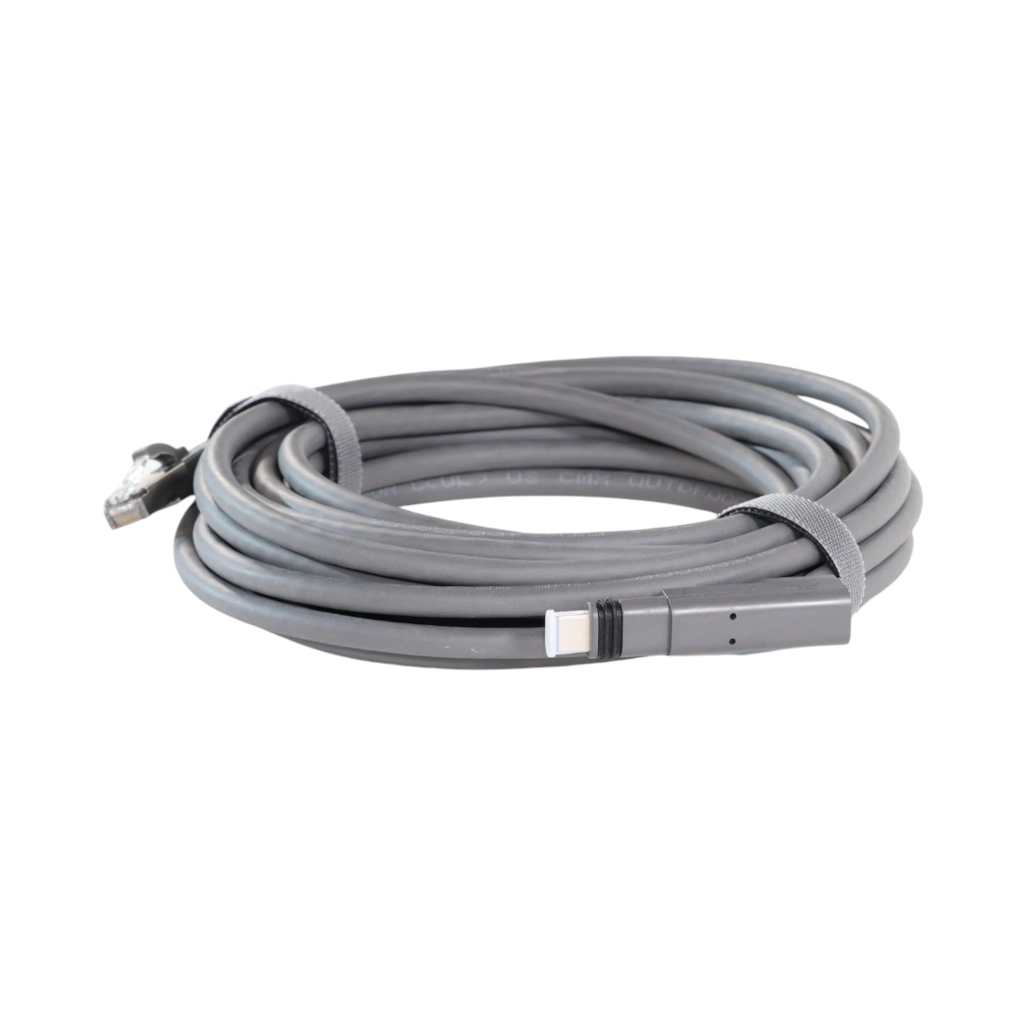 Close-up of Starlink Gen 2 SPX connector and RJ45 ethernet plug