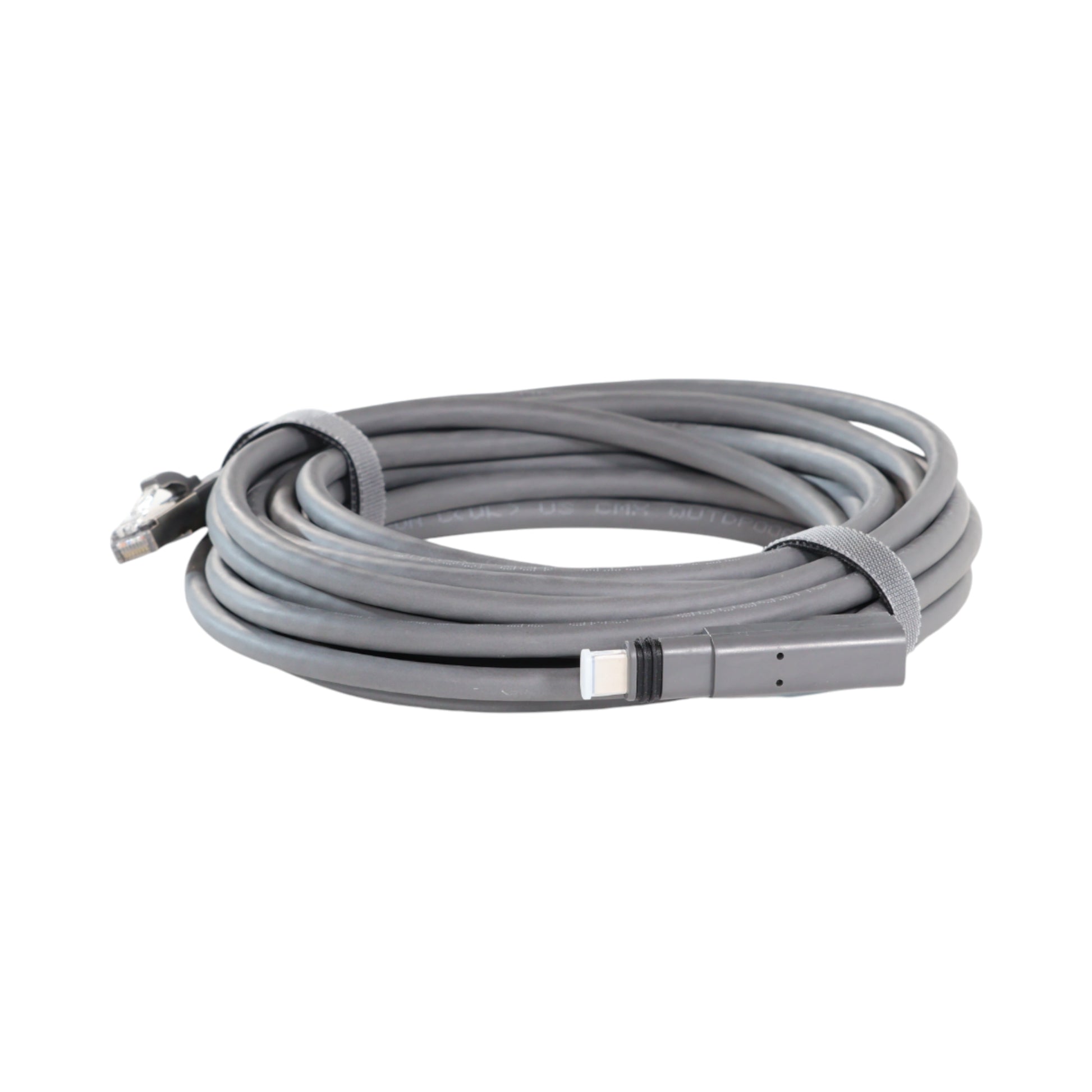 Close-up of Starlink Gen 2 SPX connector and RJ45 ethernet plug