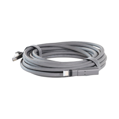 Close-up of Starlink Gen 2 SPX connector and RJ45 ethernet plug