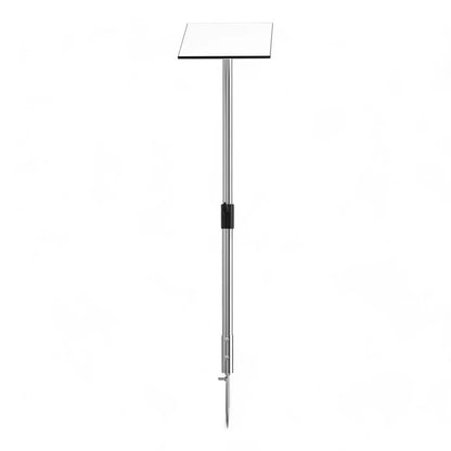 close-up of Starlink camping stand holding satellite dish