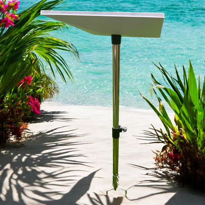 Starlink portable camping stand folded beside camping gear