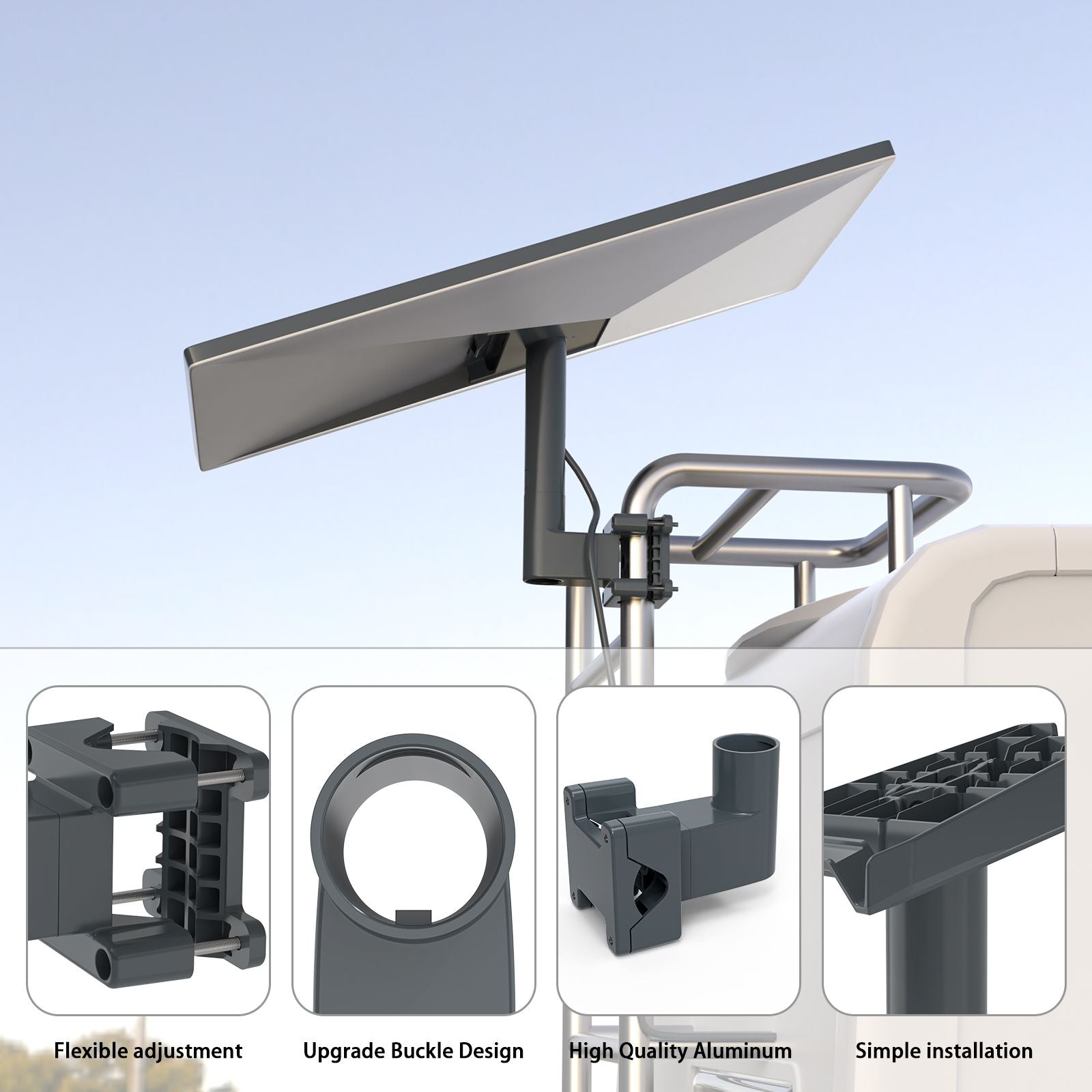 Starlink pole clamp mount Gen 3 securing satellite dish