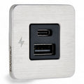 TILE USB-A & C Interior Charging Socket - Stainless Steel Bezel