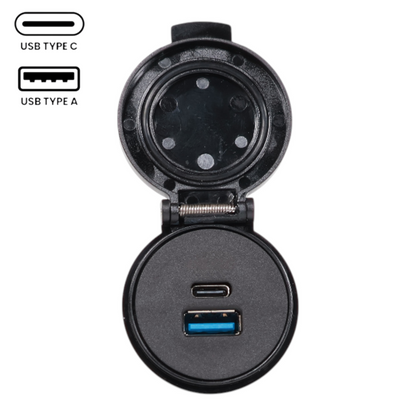 Spring USB-A + USBC Charger Socket 12-24v