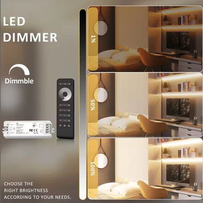 LED strip lit through V1 brightness controller