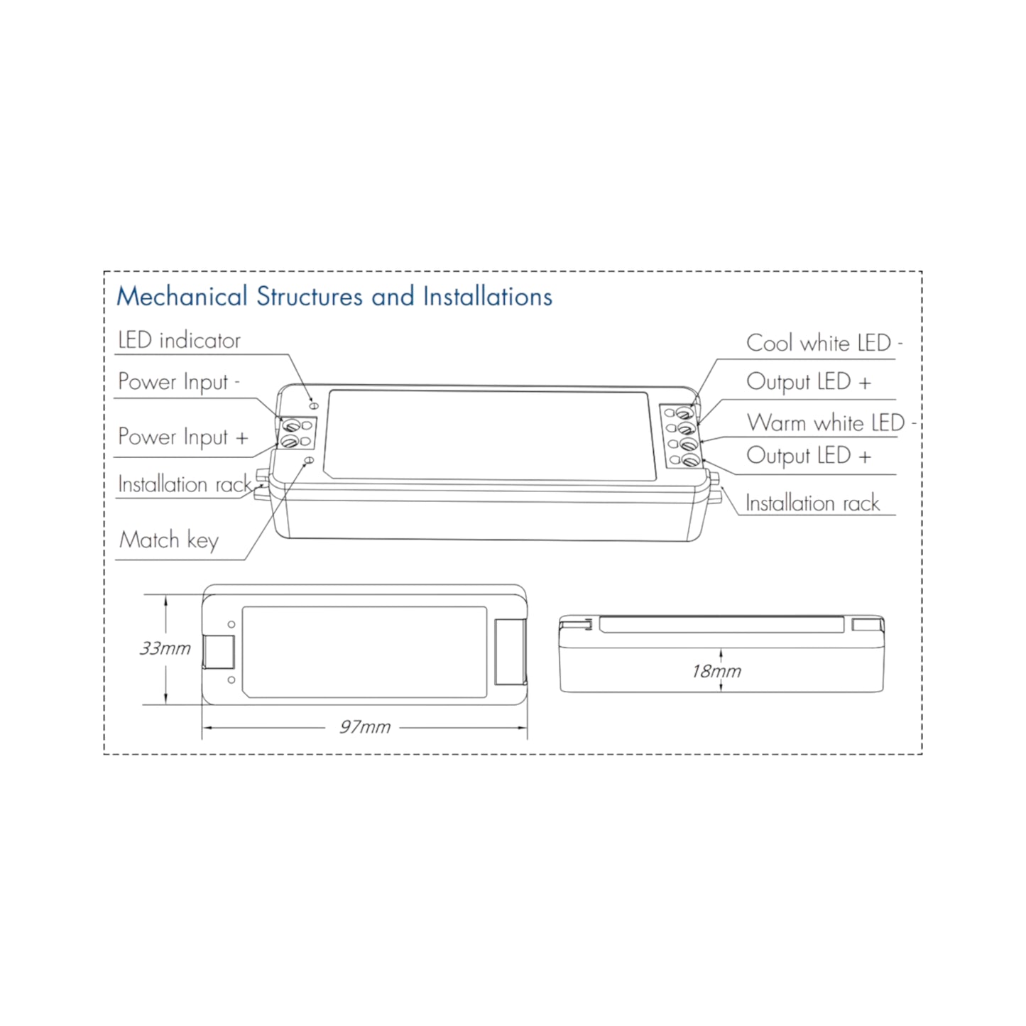 V3 LED module adjusting warm–cool and lighting effects