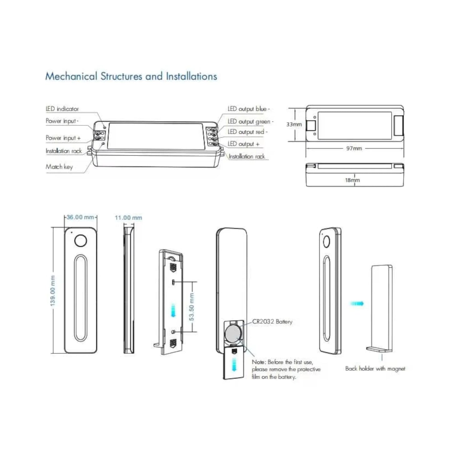 V3 RGB+CCT controller beside tools and wiring