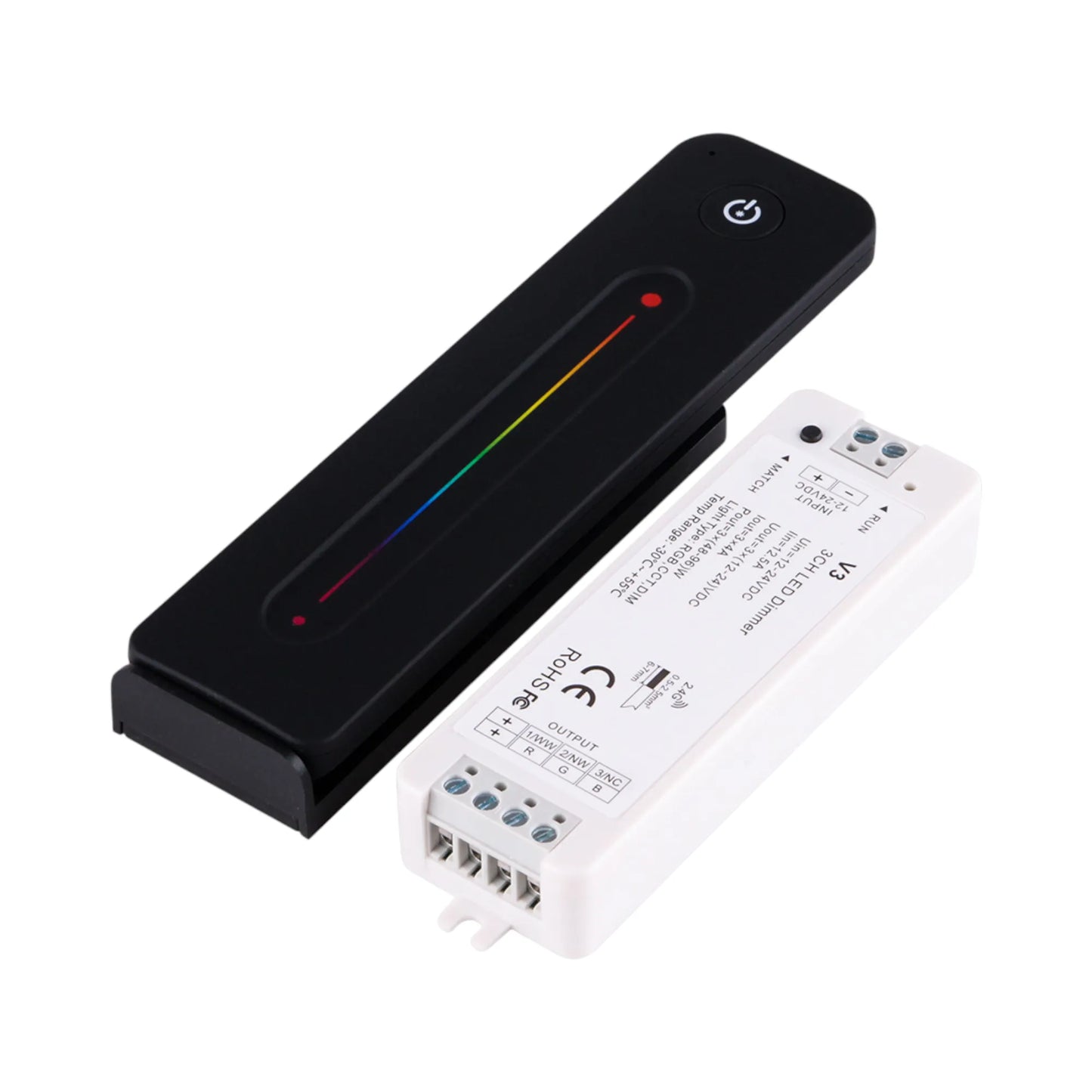 close-up of V3 LED controller showing multi knobs