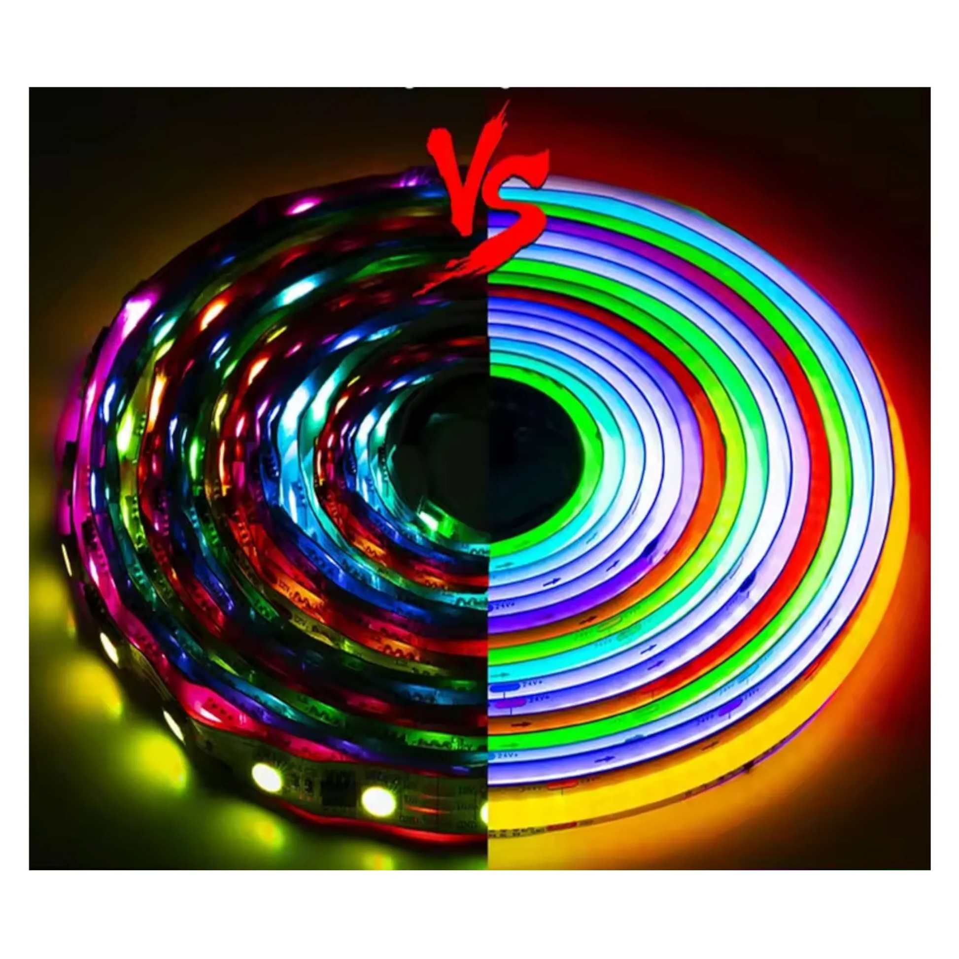 white PCB RGB dotless strip emitting uniform light