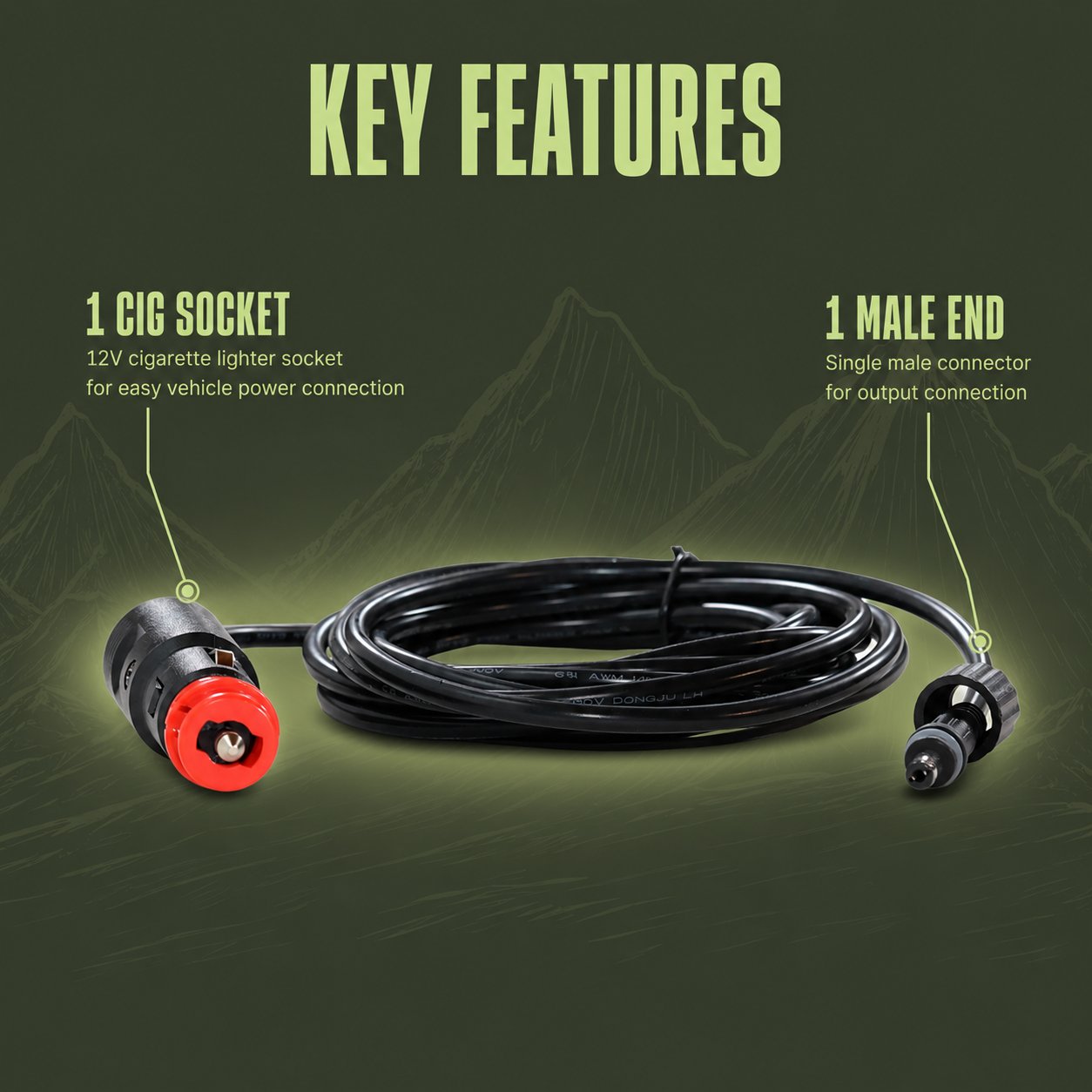Waterproof AquaLock connection cable for caravan or rv and 4x4