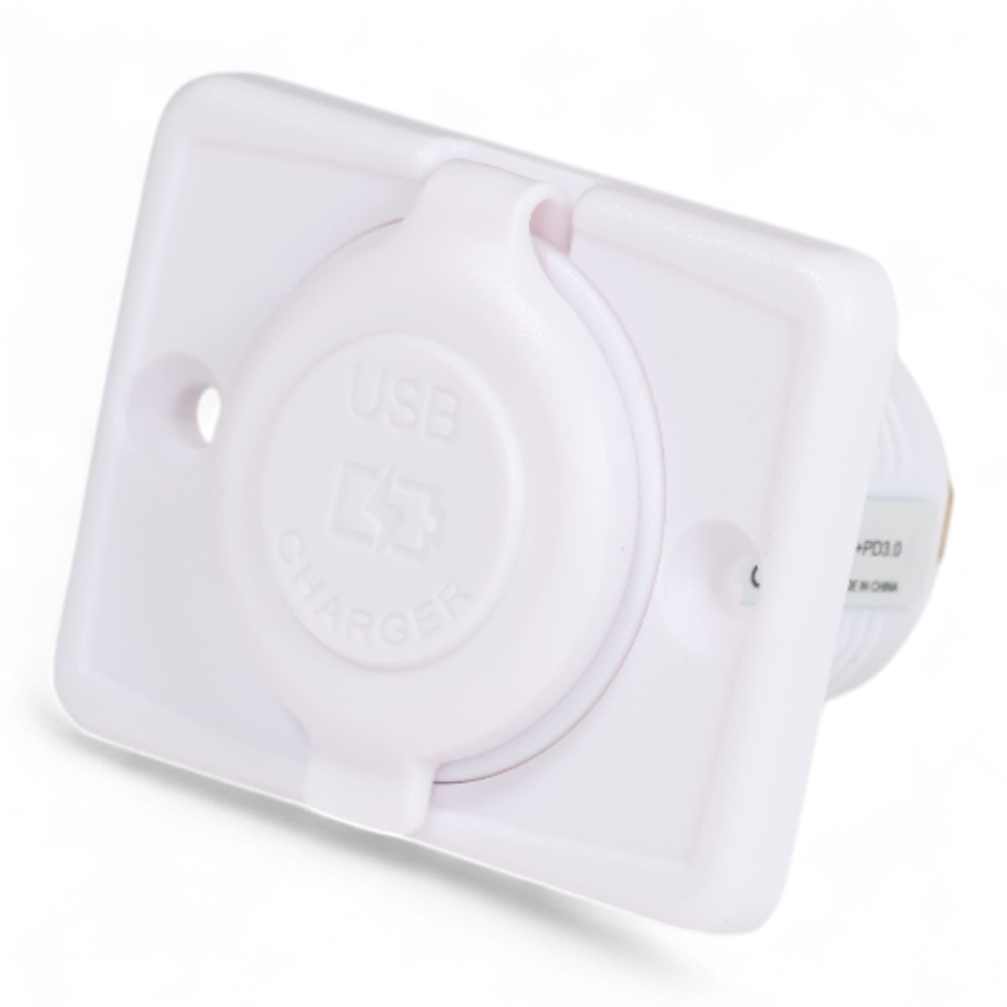 USB-A and Type C Charger Socket 12-24v White Flush Mount