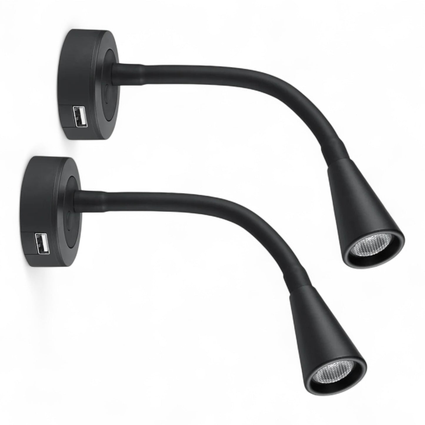 pair of Zen reading lights with integrated USB ports