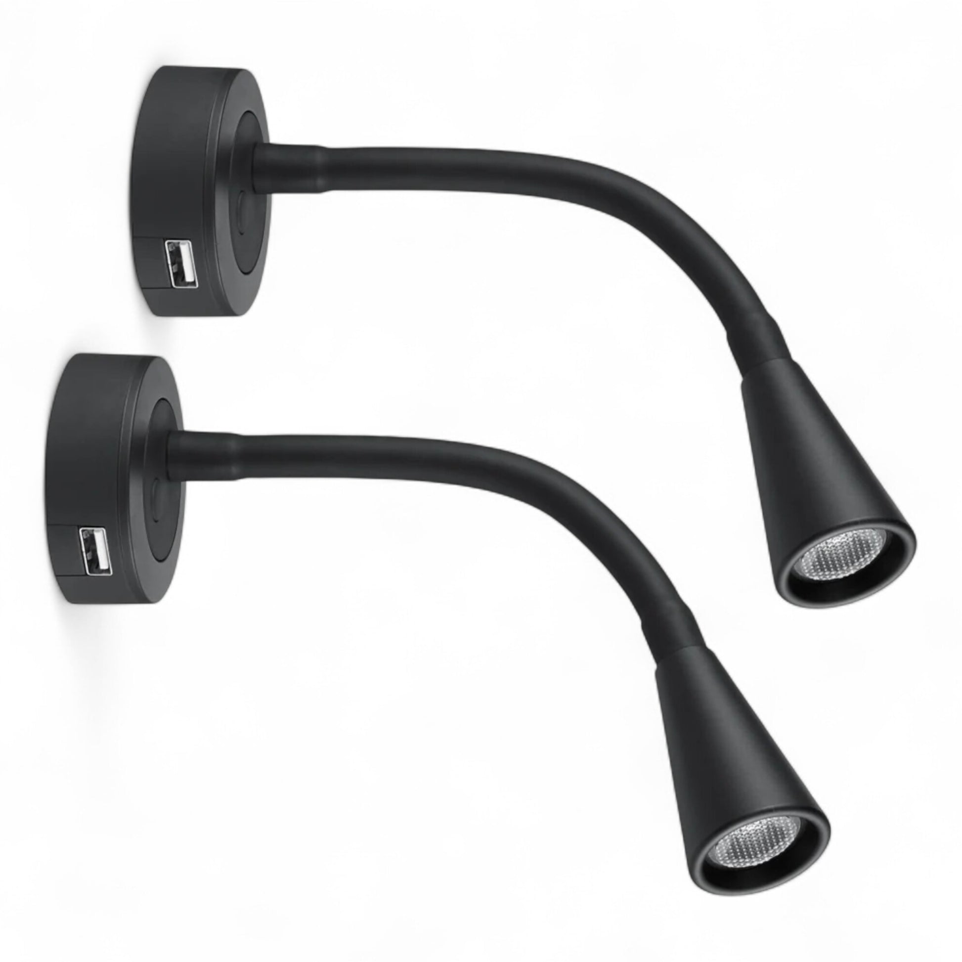 pair of Zen reading lights with integrated USB ports