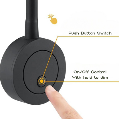 compact dimmable reading light mounted on wall plate